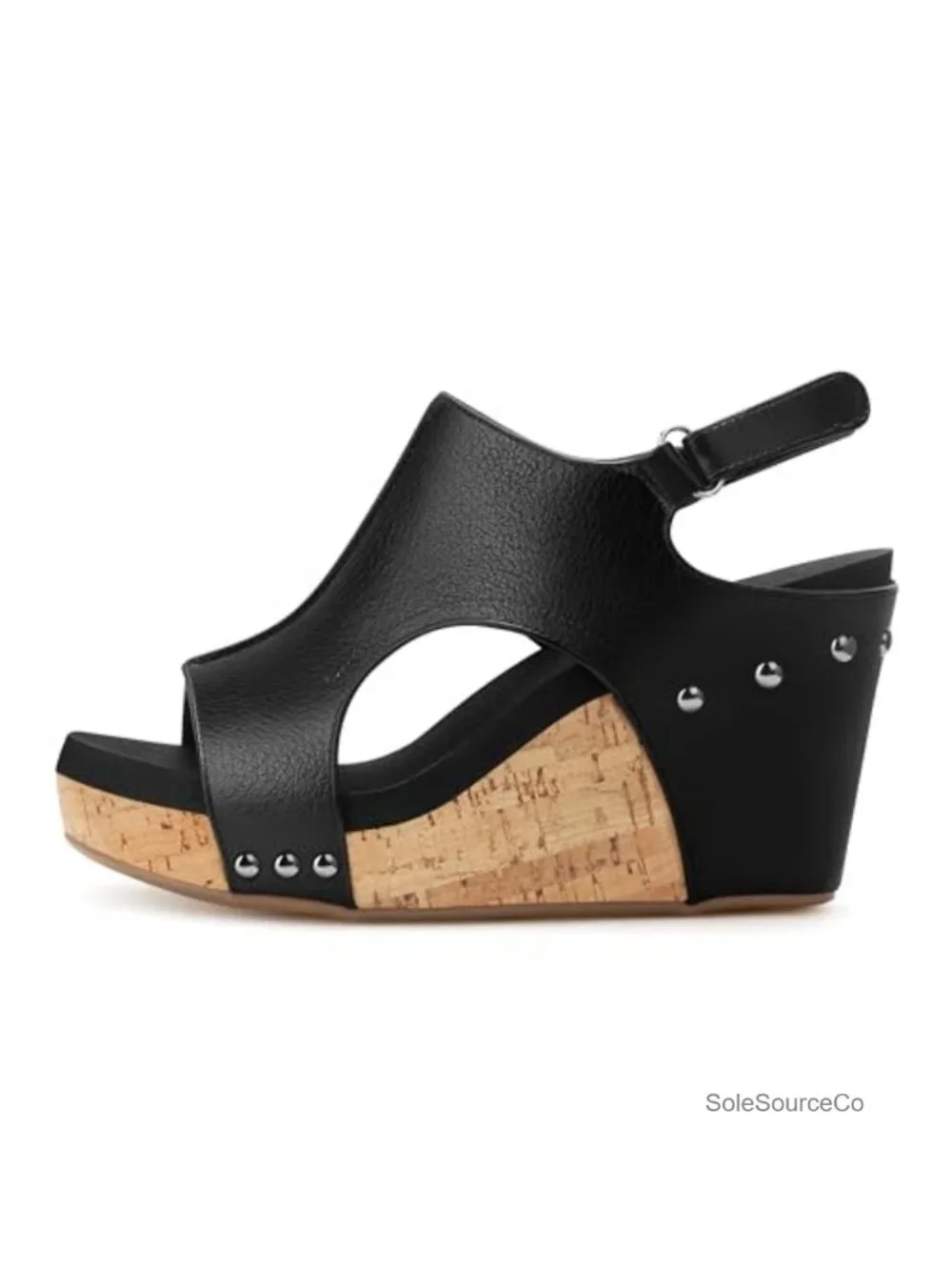 PARTY Womens Wedge Sandals with Adjustable Ankle Strap 3 Inch Heel Dressy Casual